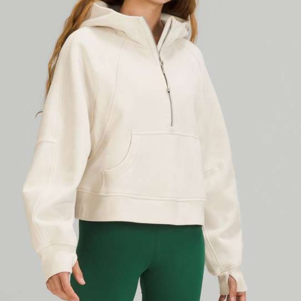 COPY - Lululemon White Opal Oversized Scuba HalfZip - Size S/XS